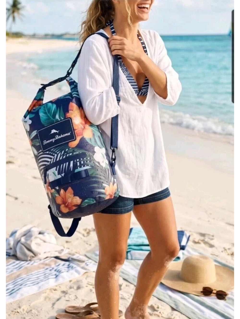 Tommy Bahama 20L Waterproof Dry Bag Tropical Roll Top Shoulder Bag Kayak Beach